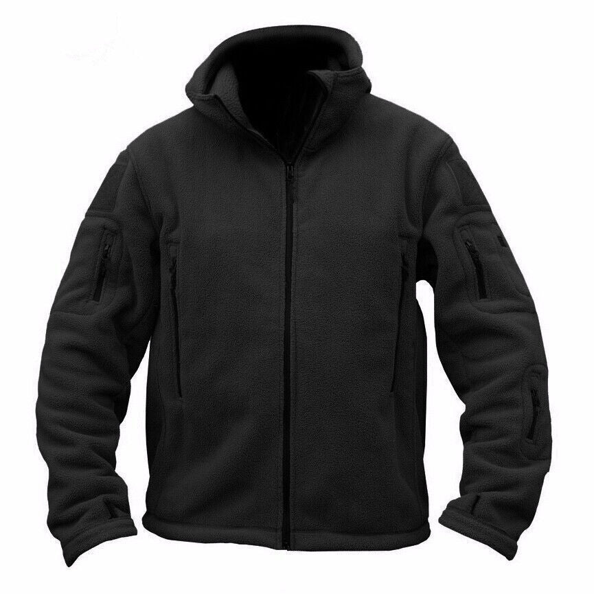 Men Casual Coat Tactical Recon Fleece Jacket Full Zip Army Hoodie Combat Hoody