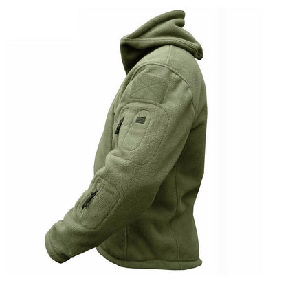 Men Casual Coat Tactical Recon Fleece Jacket Full Zip Army Hoodie Combat Hoody