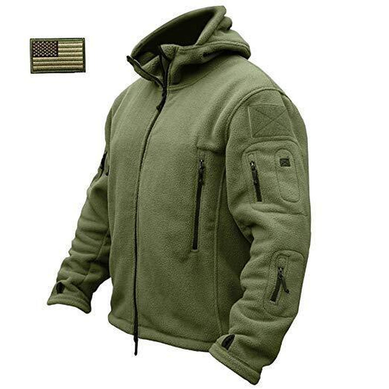 Men Casual Coat Tactical Recon Fleece Jacket Full Zip Army Hoodie Combat Hoody