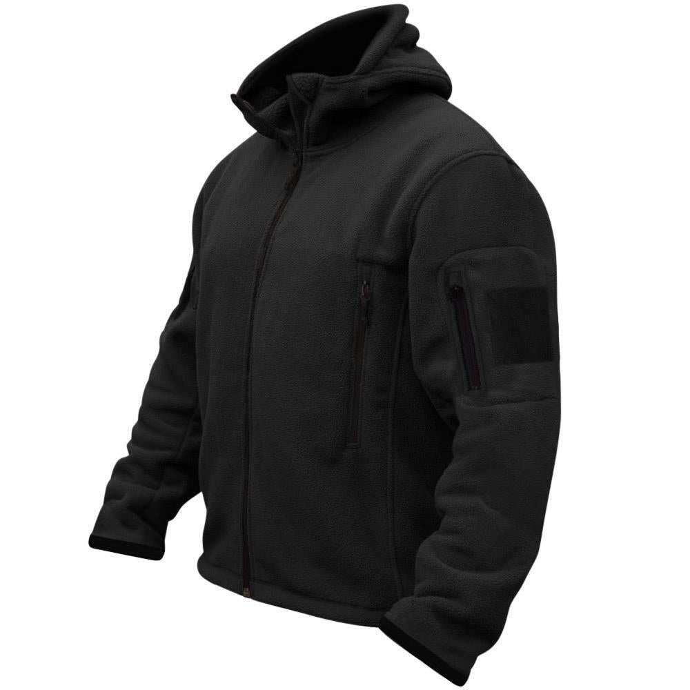 Men Casual Coat Tactical Recon Fleece Jacket Full Zip Army Hoodie Combat Hoody